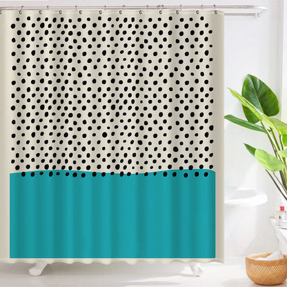 Art Geometric Waterproof Shower Curtain – Polyester with Copper Buttonholes and Resin Rings