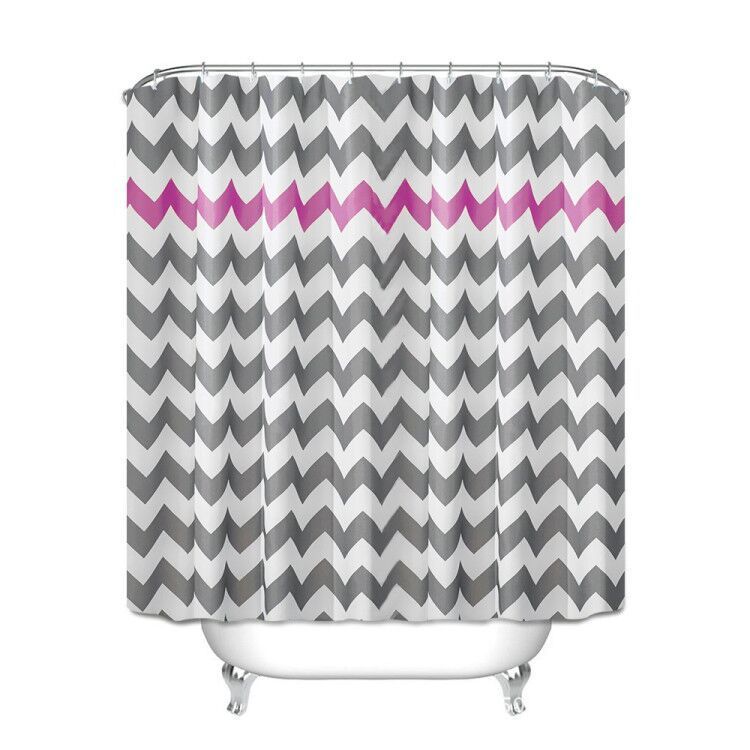 Wholesale Polyester Waterproof Shower Curtain – European & American Modern Wave Design