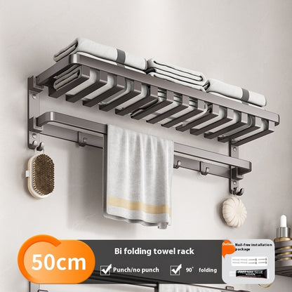 Gun Gray Aluminum Bathroom Storage Rack – Punch-Free, Modular Mesh System