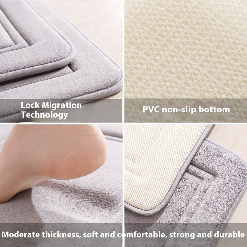 Non-Slip Bathroom & Kitchen Floor Mat – Polyester Fiber with Optional Memory Foam