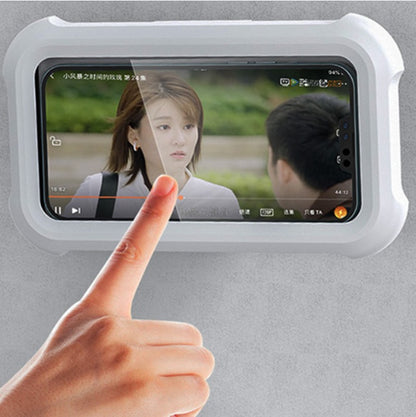 Waterproof Mobile Phone Holder with Adjustable Angle – Wall-Mounted Bathroom Storage Box