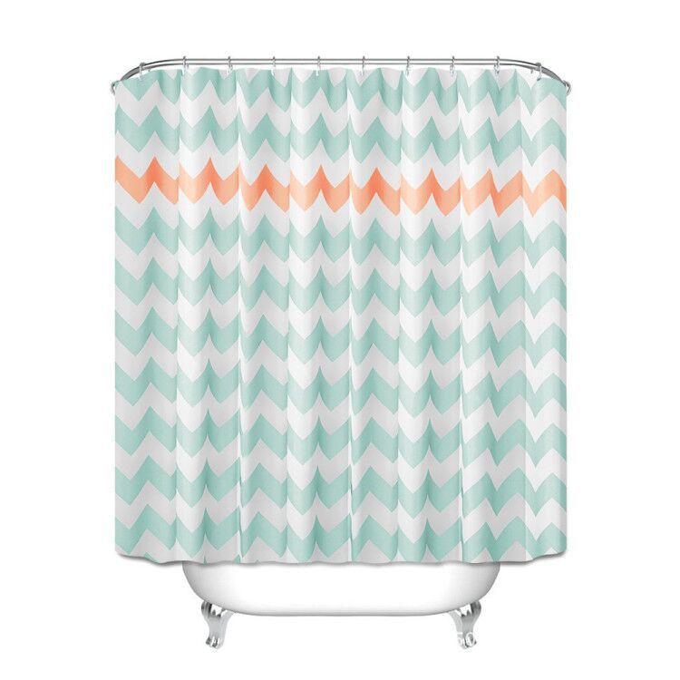 Wholesale Polyester Waterproof Shower Curtain – European & American Modern Wave Design
