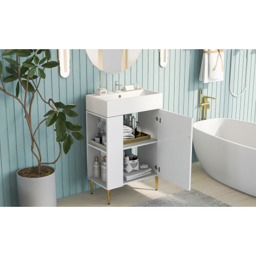 21.6 Inch White Bathroom Vanity