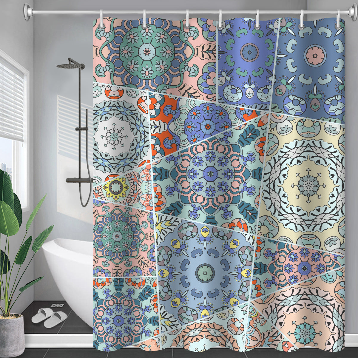 Waterproof Polyester Shower Curtain – Customizable American Style