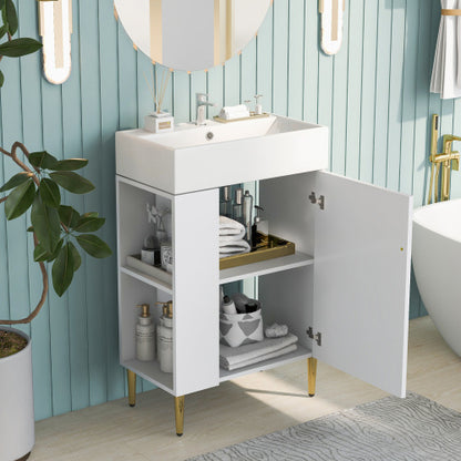 21.6 Inch White Bathroom Vanity