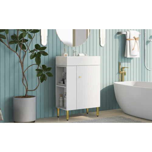 21.6 Inch White Bathroom Vanity