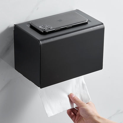 Matte Black Bathroom Storage Rack Set – Alloy, Rust-Resistant, Nail-Free Installation