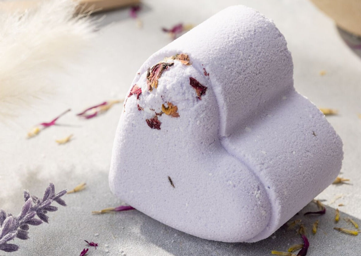 Heart-Shaped Lavender Shower Steamers – Set of 5 in Gift Box, Personalized Option Available