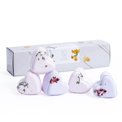 Heart-Shaped Lavender Shower Steamers – Set of 5 in Gift Box, Personalized Option Available
