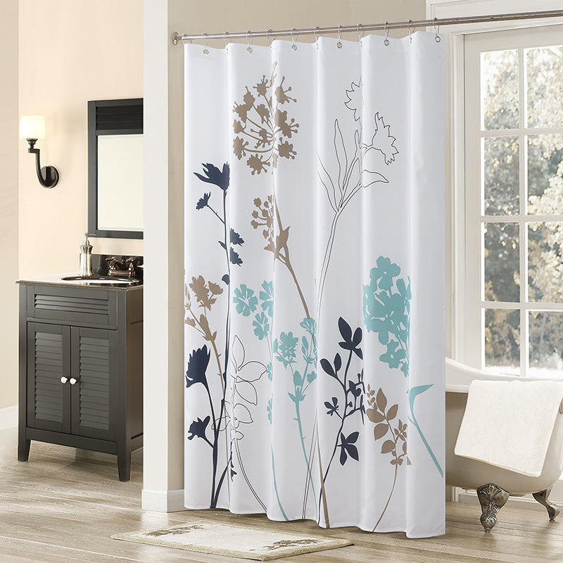 Thickened Waterproof Polyester Shower Curtain – Mildew-Resistant European Style