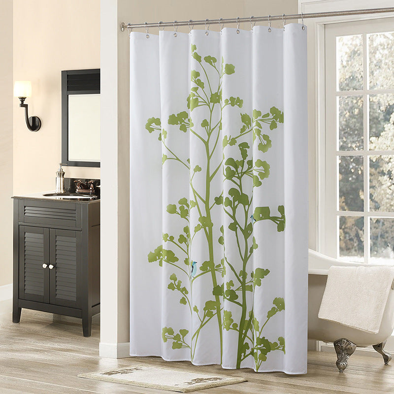 Thickened Waterproof Polyester Shower Curtain – Mildew-Resistant European Style