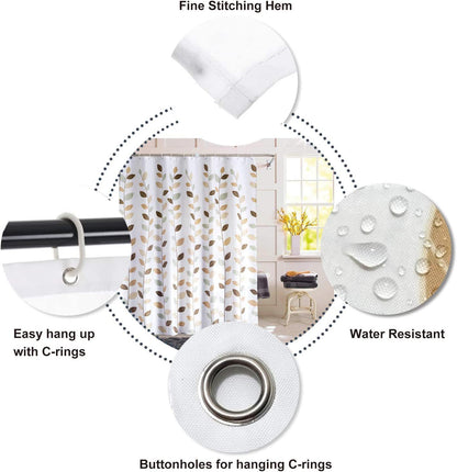 Pastoral Geometric Shower Curtain – Thickened Polyester with Dry-Wet Separation