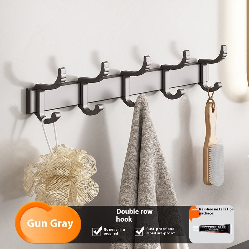 Gun Gray Aluminum Bathroom Storage Rack – Punch-Free, Modular Mesh System