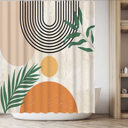 Abstract Bohemian Arch Sun Shower Curtain – Durable Polyester with Artistic Flair