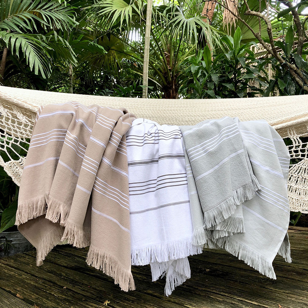 Classic Terry Turkish Towel – 100% Turkish Cotton, Hand-Loomed, Lightweight & Absorbent
