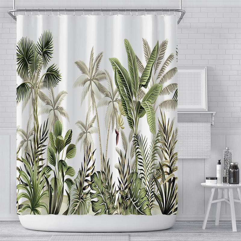 Simple Waterproof Polyester Shower Curtain – Home Bathroom Partition