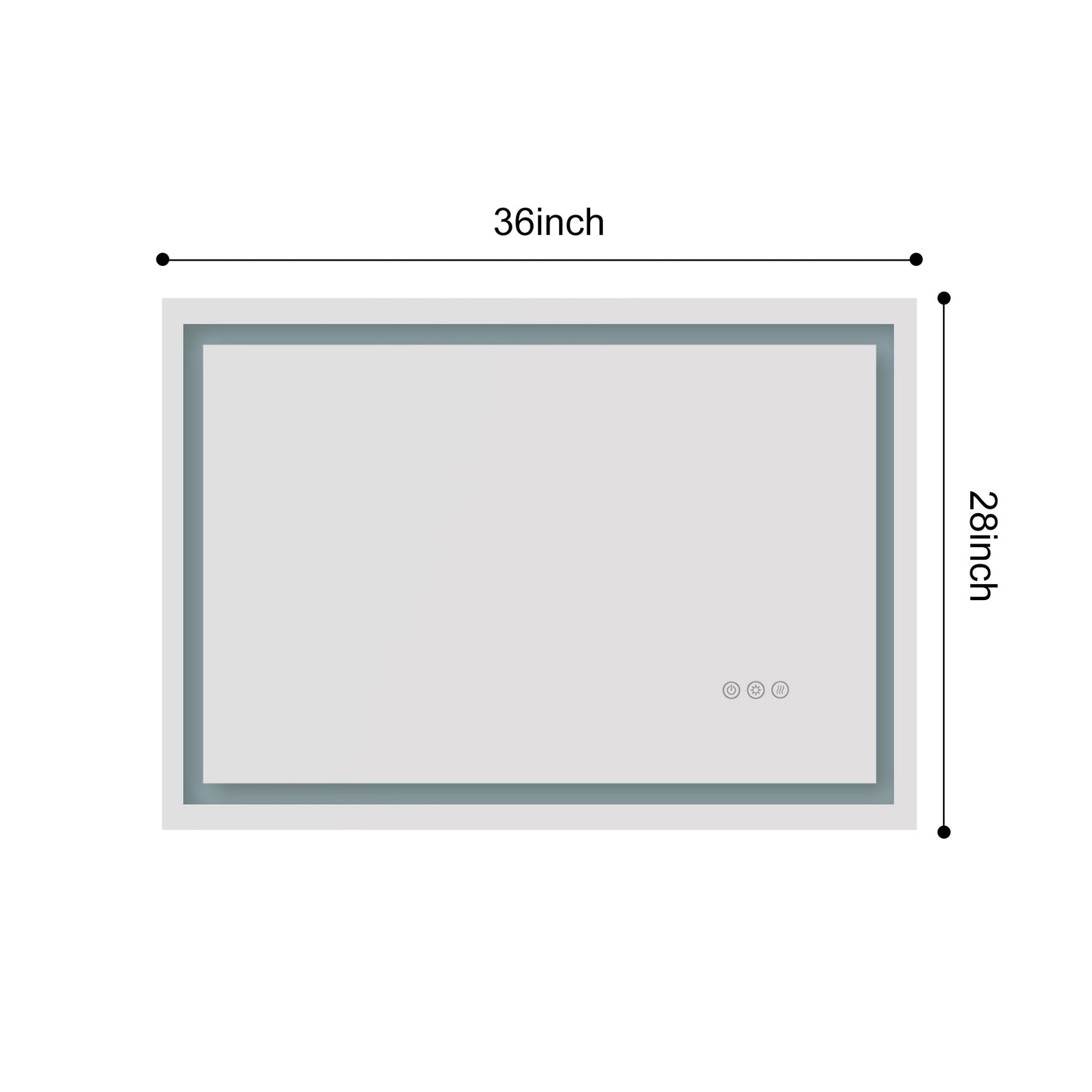 36x28 Inch LED Bathroom Mirror – Front & Backlit, 3-Color Adjustable, Anti-Fog, Memory Function