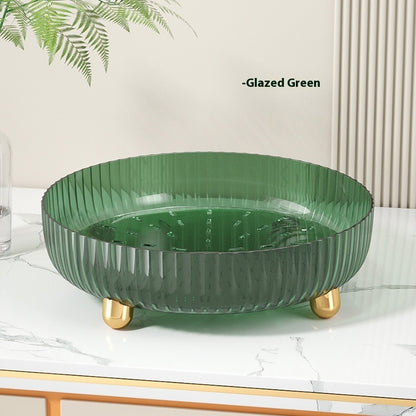 Rotating Plastic Cosmetic Storage Box – Modern Simplicity with Striped Design