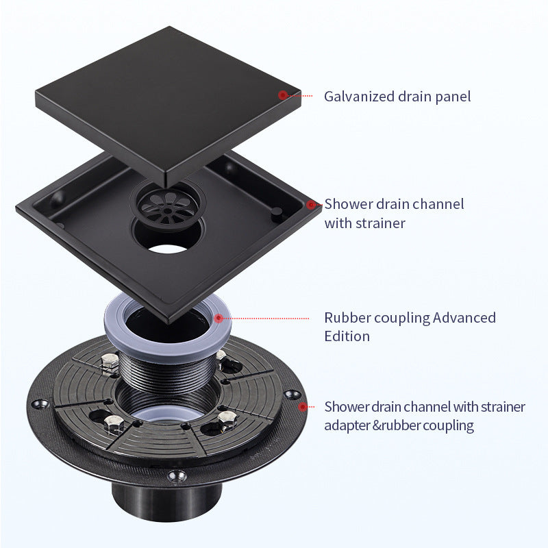 Invisible Floor Drain – 304 Stainless Steel, Deodorizing with Flange or Welded Pipe Options