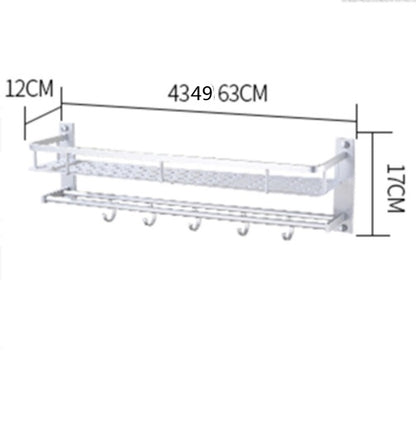 Aluminum Two-Layer Wall-Mounted Bathroom Towel Rack – Practical Storage and Display