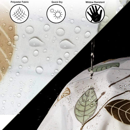Pastoral Geometric Shower Curtain – Thickened Polyester with Dry-Wet Separation