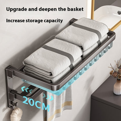Gun Gray Aluminum Bathroom Storage Rack – Punch-Free, Modular Mesh System