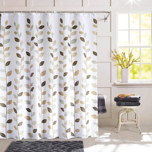 Pastoral Geometric Shower Curtain – Thickened Polyester with Dry-Wet Separation