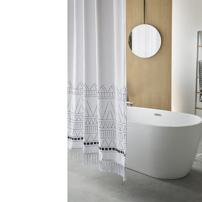 Free-Perforated Waterproof Polyester Shower Curtain – Versatile Bathroom Fit