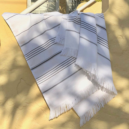 Classic Terry Turkish Towel – 100% Turkish Cotton, Hand-Loomed, Lightweight & Absorbent